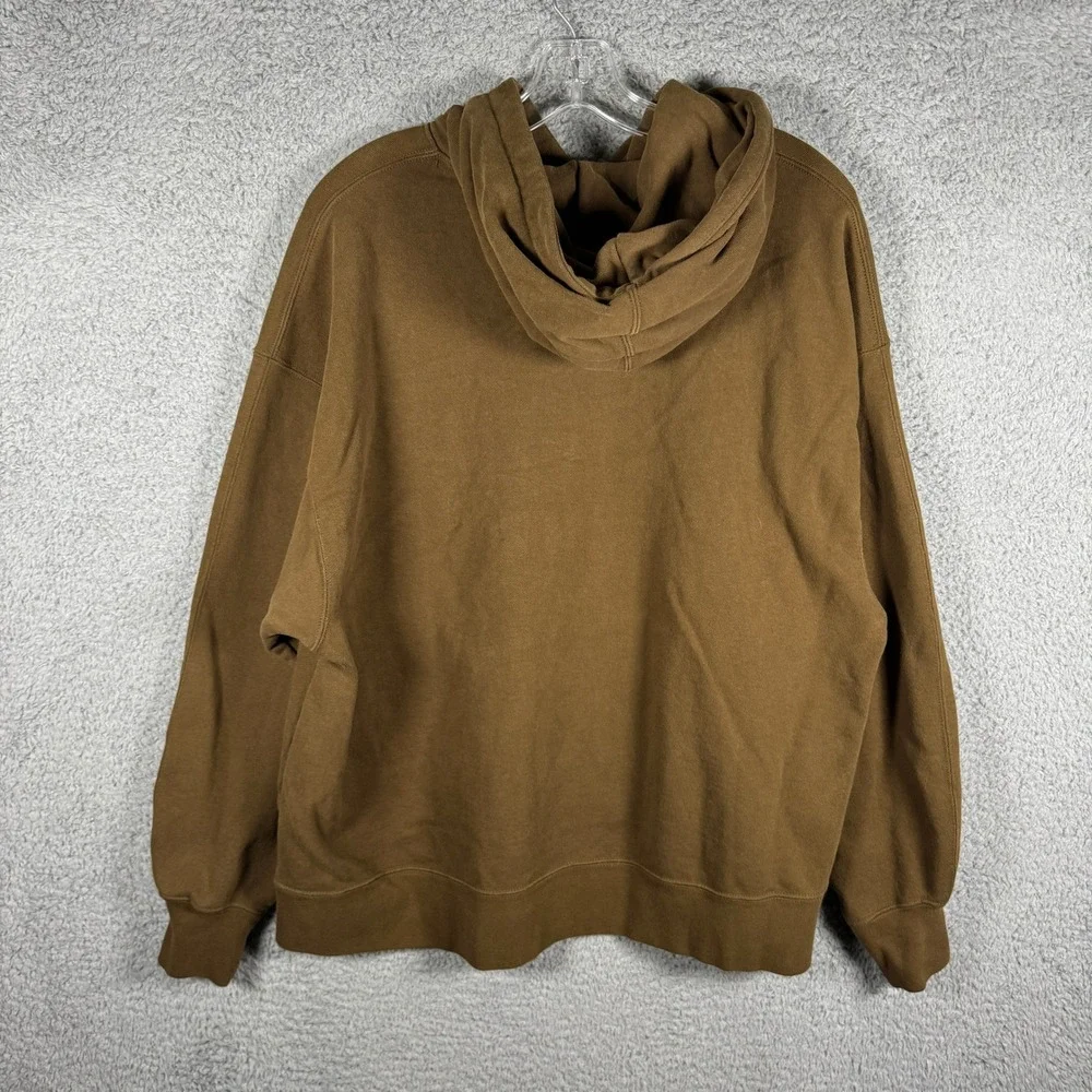 Jordan Flight Mens Oversized Fit Hoodie Brown Cotton Pullover Sweatshirt‎ Medium